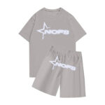 None Of Us Short with T shirt Tracksuit - Gray